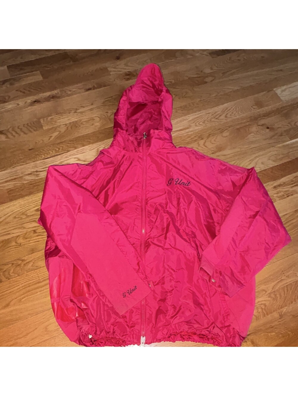 G-Unit Men's Nylon Hooded Windbreaker Jacket, Logo, Zip, Work Wear 50